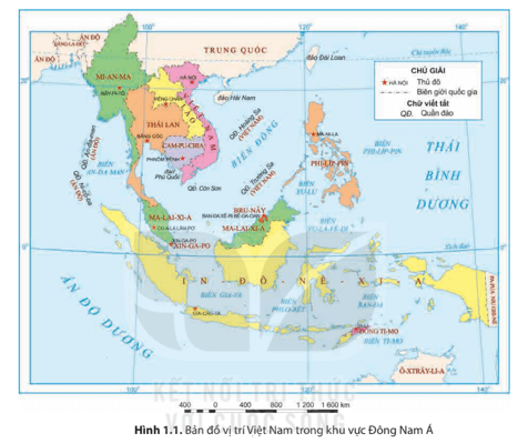 Quan sát hình 1.1 dựa vào thông tin mục 1, hãy trình bày đặc điểm vị trí địa lý của Việt Nam