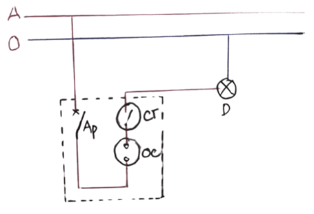 Hãy thiết kế sơ đồ lắp đặt của một mạng điện đơn giản gồm một aptomat