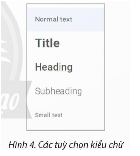 Công cụ text box hỗ trợ các kiểu chữ nào để định dạng văn bản? Em hãy kể tên các kiểu chữ này. (ảnh 1)